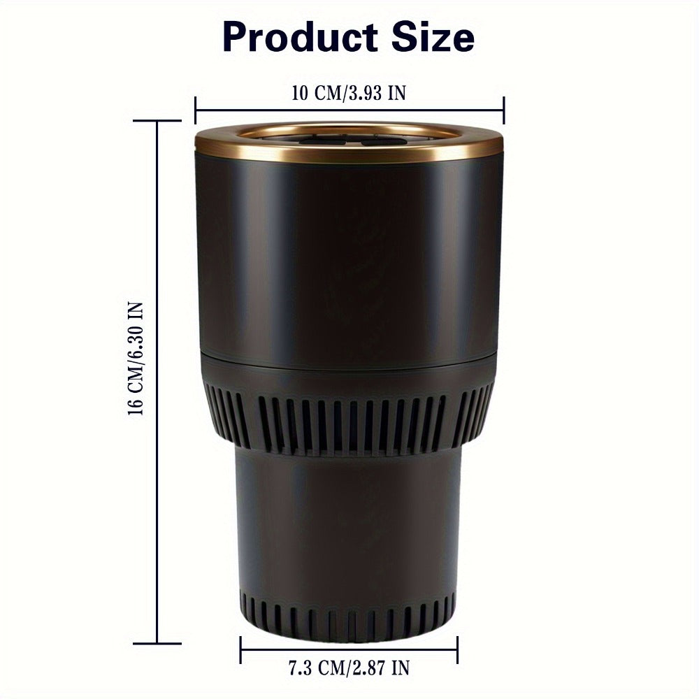 Car Cup Warmer & Cooler 2-in-1 – 12V Electric Heated & Cooled Beverage Holder for Car, Heats to 140°F Cools to 21°F