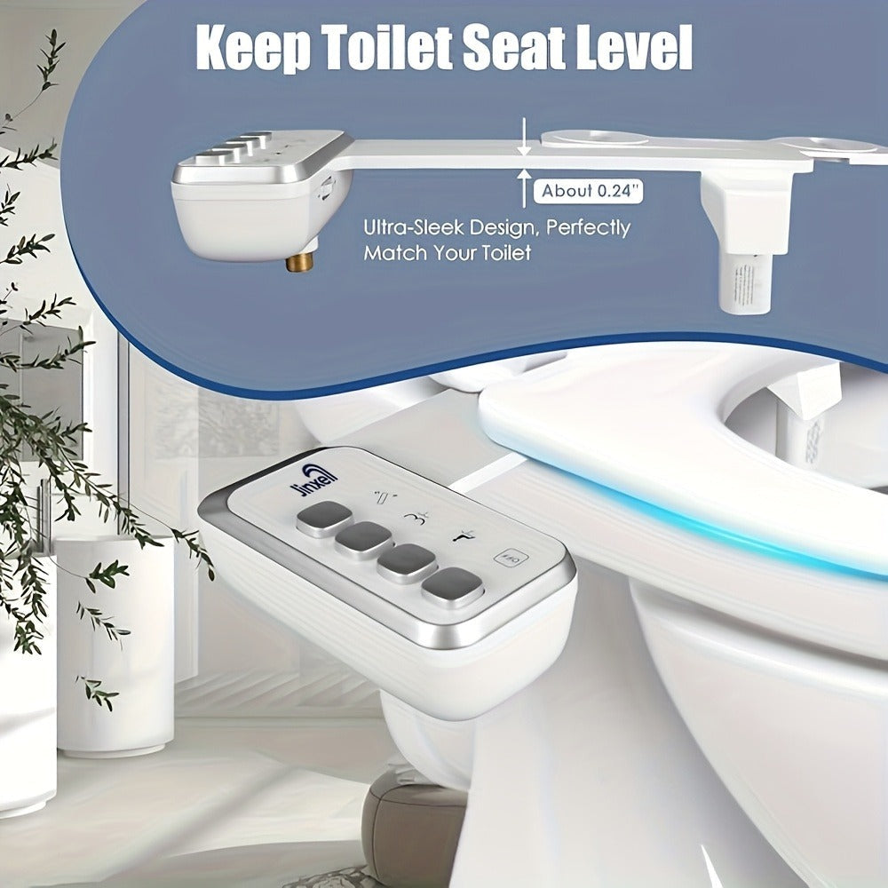 Bidet Attachment for Toilet Ultra-Slim, Non-Electric Cold Water Sprayer, Retractable Self-Cleaning Nozzle