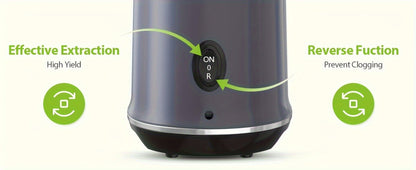 Cold Press Slow Juicer Machine with 5.3-Inch Large Feed Chute - High Juice Yield, Safety Lock, One-Click Cleaning