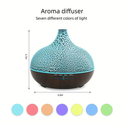 Two-Pack 550ml Essential Oil Diffuser Set with Remotes, Seven-Color Lights and 12 Oil Bottles