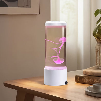 Jellyfish Lamp Deep Sea Atmosphere Night Light - Lifelike Color Changing LED Jellyfish Lava Lamp for Bedroom