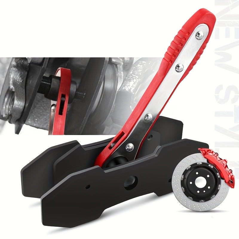 Brake Caliper Piston Compression Tool 360° Swing Ratchet – Single Dual 4-Piston Fixed Floating Disc Brake Calipers, Alloy Steel, 2 Spacers