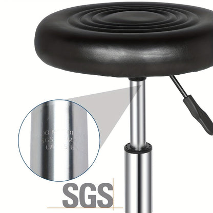 360 Swivel Bar Stool with Footrest Round Cushioned Sponge Seat Chrome Base Counter Stool Kitchen Island Home