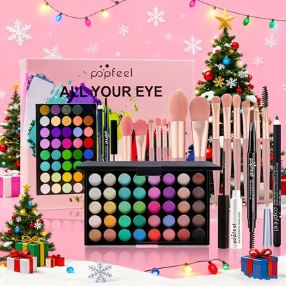 Full Face Makeup Kit All-in-One Complete Beauty Set with Foundation Blush Eyeshadow Palette Mascara & Brush