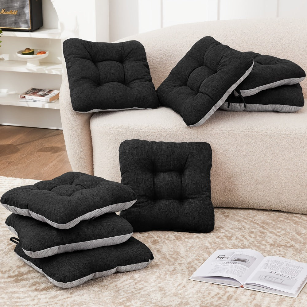 Memory Foam Chair Cushions 4/8 Pack, Non-Slip Seat Pads for Dining Chairs, Kitchen, Office & Patio – Indoor Outdoor Chair Pads M/L Size