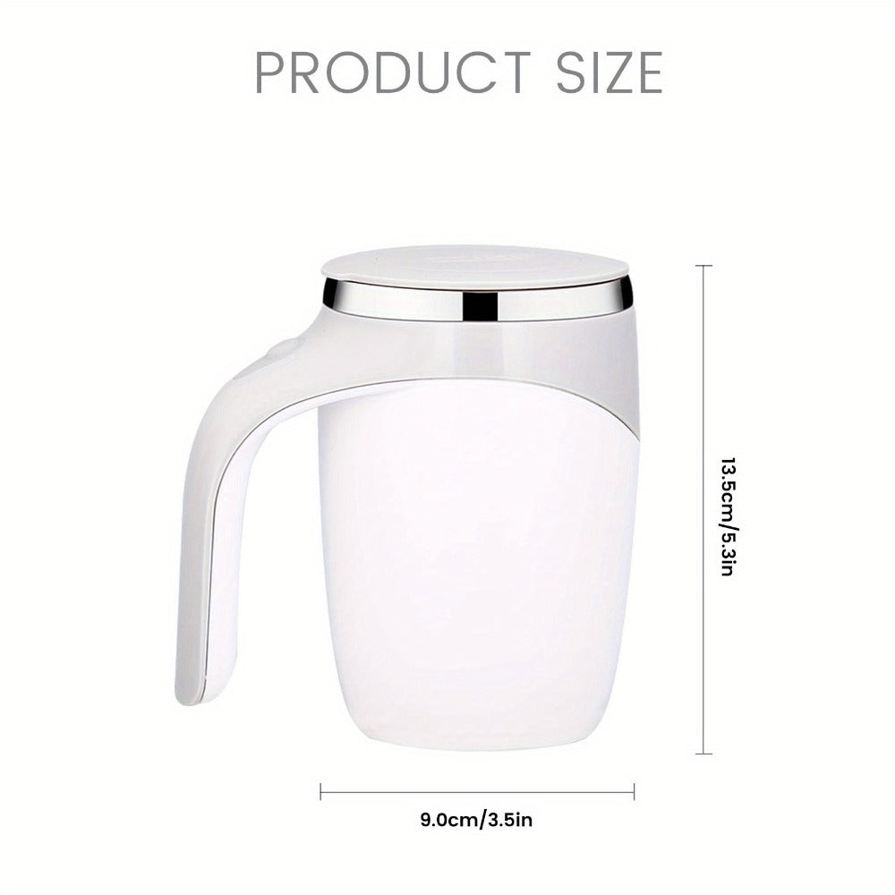 Self Stirring Coffee Mug with Magnetic Stirring Technology, 13.3oz Stainless Steel Travel Mug, No Battery Needed