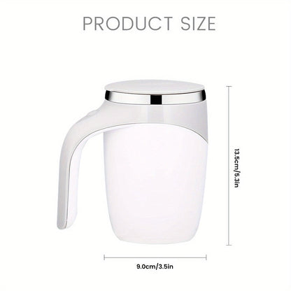 Self Stirring Coffee Mug with Magnetic Stirring Technology, 13.3oz Stainless Steel Travel Mug, No Battery Needed