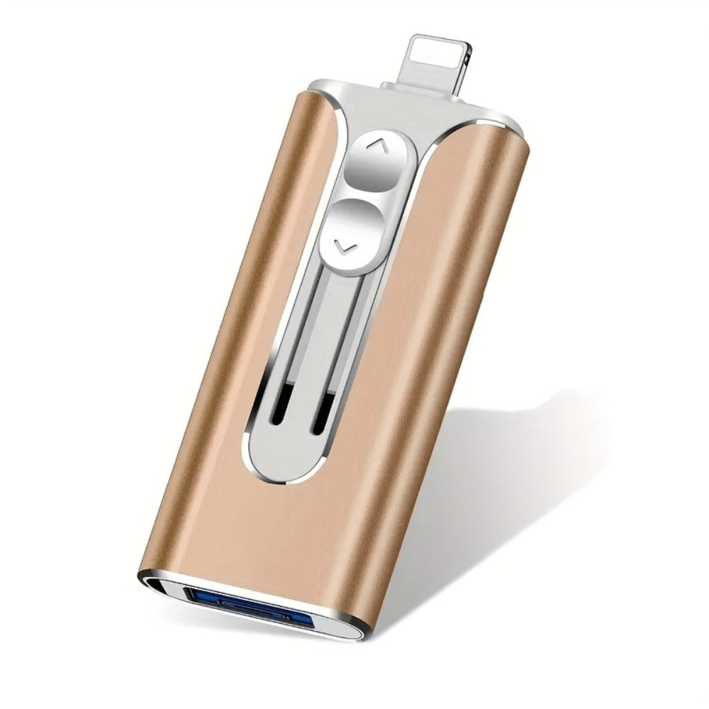 OTG USB 3.0 Flash Drive 4-in-1 for iPhone iPad Android Mac PC – Lightning Type-C Micro USB Connector Thumb Drive 64GB 128GB 256GB Memory