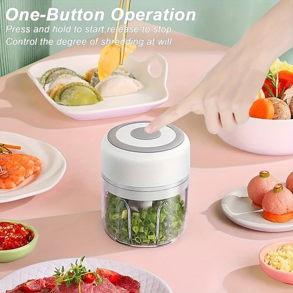 Mini Electric Garlic Chopper USB Rechargeable - Electric Food Chopper & Masher, Portable Garlic Crusher for Meat