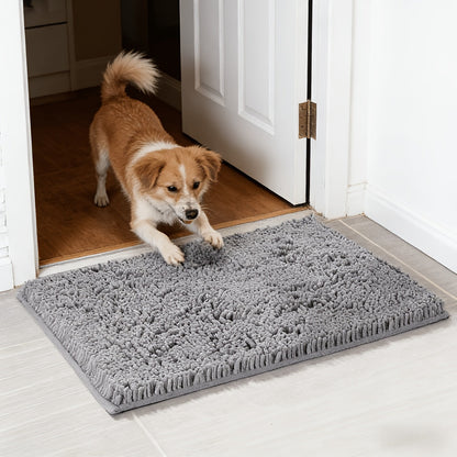 Chenille Dog Door Mat Super Muddy Paws Pet Rug Gingham Entryway Mat Indoor Outdoor Multiple Sizes & Colors
