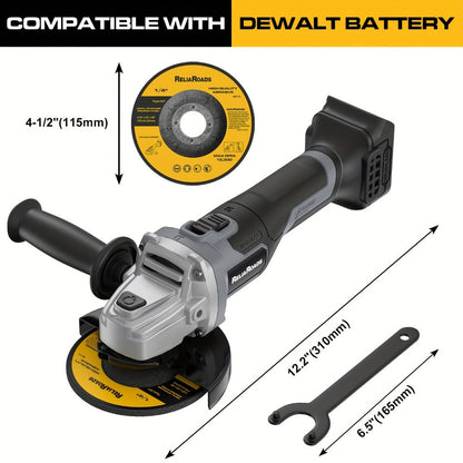 Brushless Angle Grinder for Dewalt 20V Battery - 4-1/2 Inch 9000 RPM with Grinding Wheels, Start & Safety Brake for Grinding