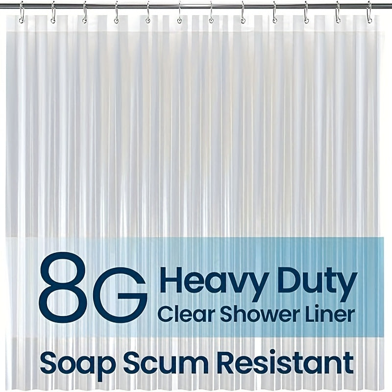 Clear Shower Curtain PEVA 8G Rust Proof Grommets 72x72 Inch – Premium Transparent Waterproof Modern Bathroom Curtain | Single or Set 2 |