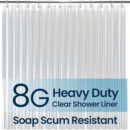 Clear Shower Curtain PEVA 8G Rust Proof Grommets 72x72 Inch – Premium Transparent Waterproof Modern Bathroom Curtain | Single or Set 2 |