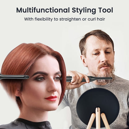 Mini 0.3 Inch Hair Straightener 2-in-1 Curler Titanium Plates 5 Heat Settings 450°F, for Home, Travel and Salon Hair Styling