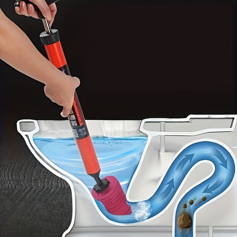 Toilet Plunger Air Pressure Drain Cleaner – Pipe Unclogger with Handle, Suction Cup Clog Remover for Toilet Sink Shower Bathtub