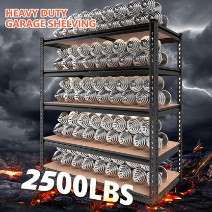 5-Tier Garage Shelving Unit with Adjustable Steel Shelves in Three Size and Capacity Options for Garage, Basement or Workshop