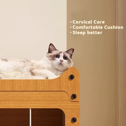 Cat Tree Condo House with Scratching Board – Multi-Level Cat House for Indoor Cats with Dual Scratching Posts