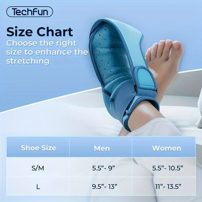 Plantar Fasciitis Night Splint with Detachable Gel Ice Pack, Breathable Foot Drop Brace for Heel Pain