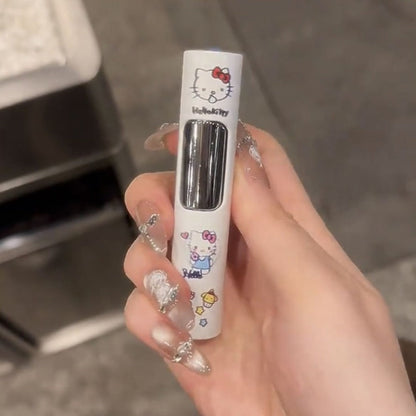 Kawaii Windproof Lighter Sanrio Kuromi Hello Kitty Pink Flame Cylindrical Lighter Luminous for Entryways, Bedrooms and Living Spaces