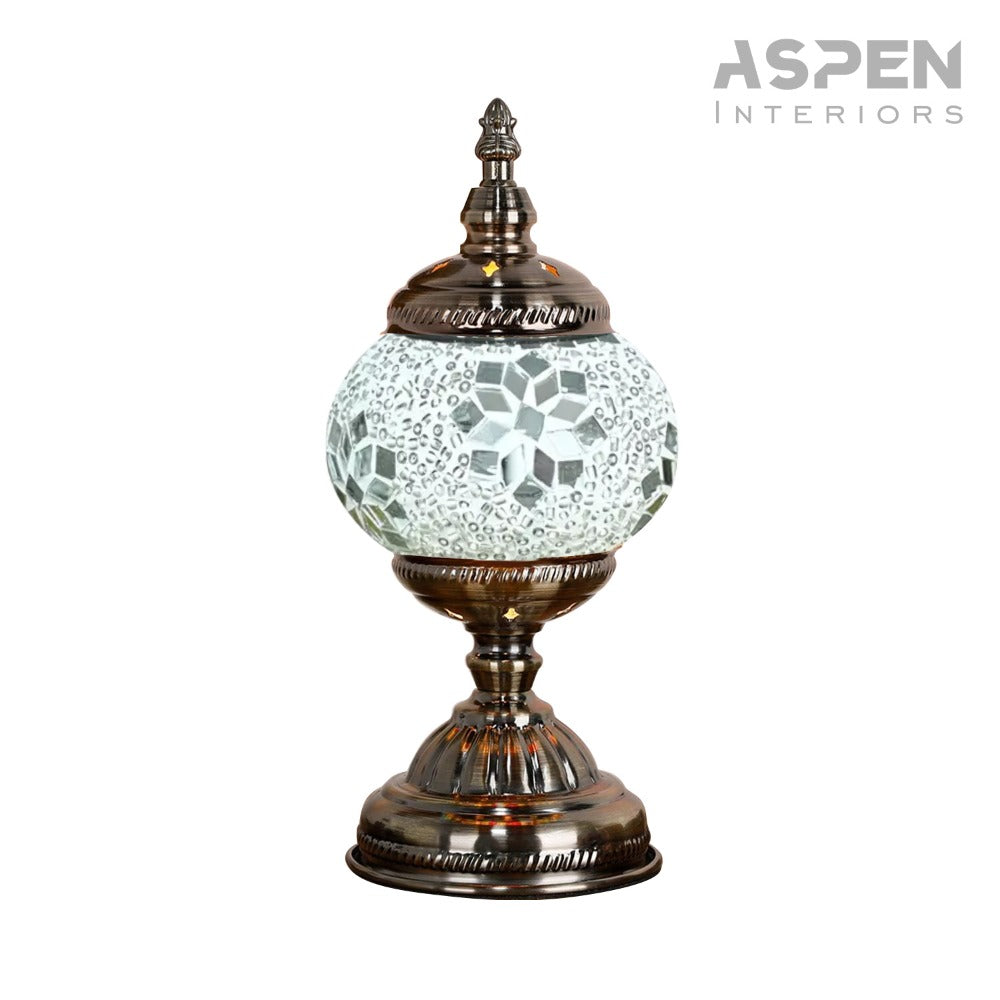 DIY Mosaic Lamp Kit Handmade Glass Table Lamp, Colorful Stained Glass Bedside Night Light with Antique Bronze Base