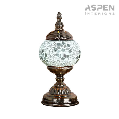 DIY Mosaic Lamp Kit Handmade Glass Table Lamp, Colorful Stained Glass Bedside Night Light with Antique Bronze Base