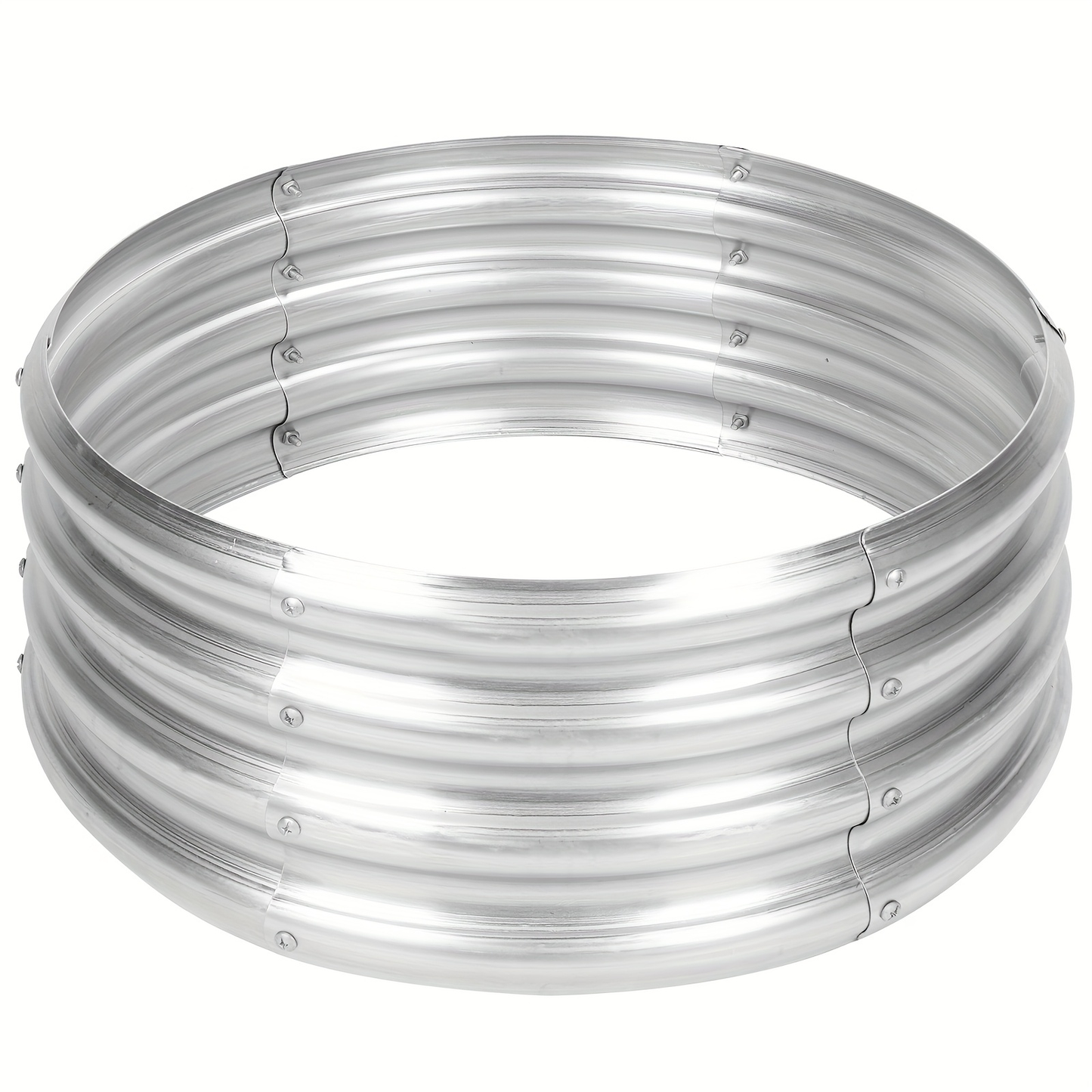 Galvanized Steel Fire Pit Ring Liner for Above Ground Wood Burning, Metal Firepit Insert for Backyard Camping Beach Park Outdoor Patio
