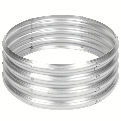 Galvanized Steel Fire Pit Ring Liner for Above Ground Wood Burning, Metal Firepit Insert for Backyard Camping Beach Park Outdoor Patio