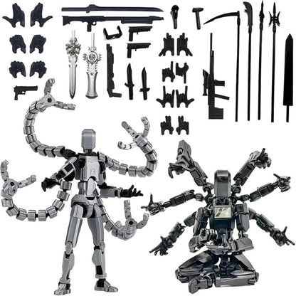 3D Printed Action Figure Set 2pcs T13 – 5.5 Inch Assembled Collectible Desktop Ornament Toy Figures for Game Enthusiasts