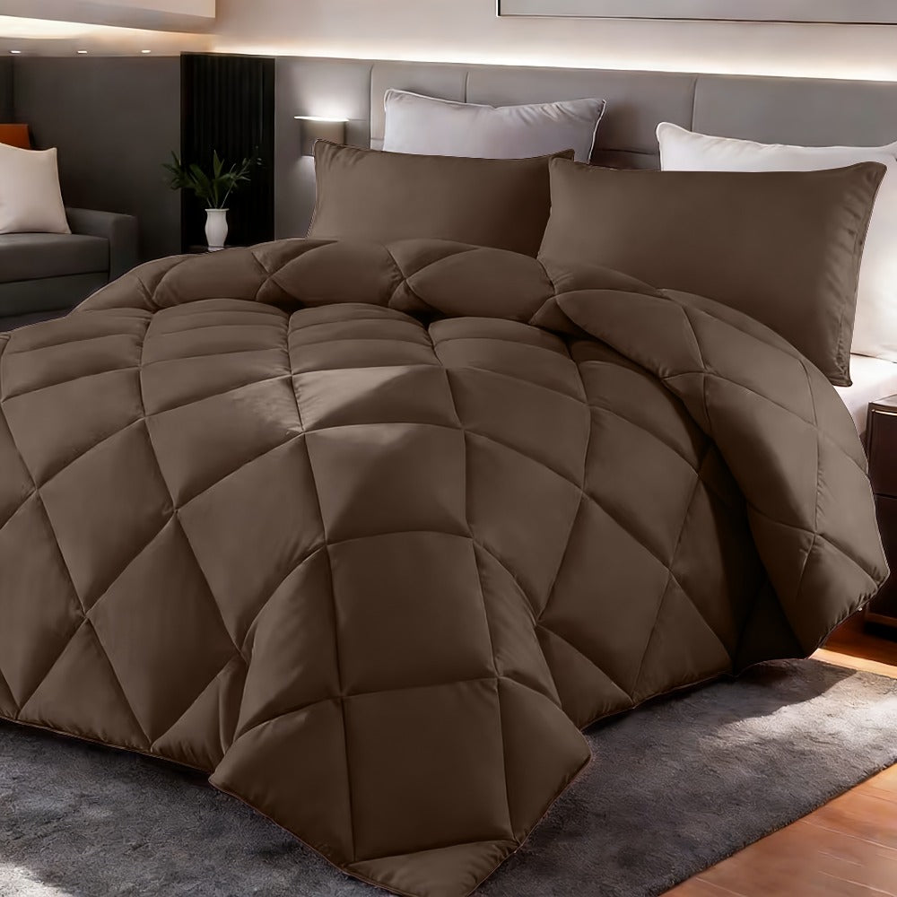 Comforter Set 2-3 Piece Rhombus Grid Luxury – Soft Lightweight Breathable Oversized Bedding Set with Pillowcases