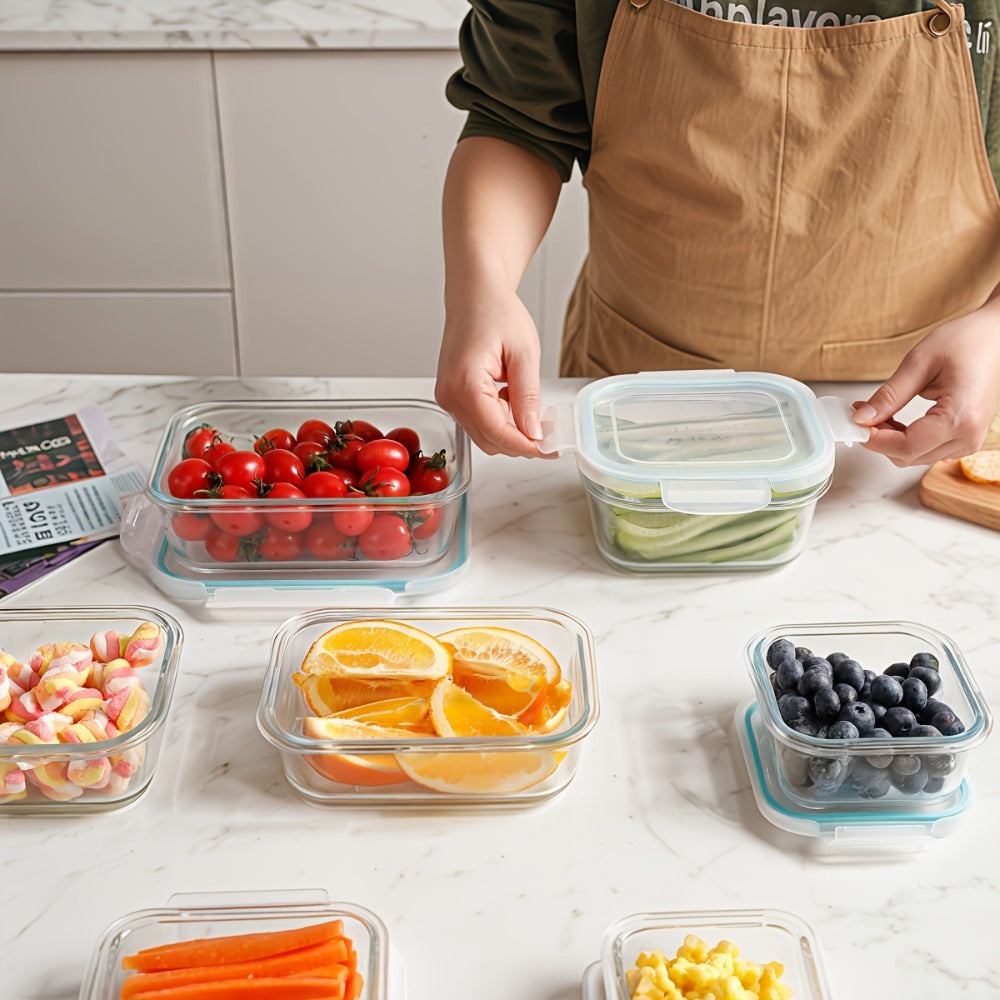 Glass Food Storage Containers 16-Piece Set 8 Glass Bowls with 8 Sealed Lids BPA Free Dishwasher Microwave Refrigerator Safe Meal Prep