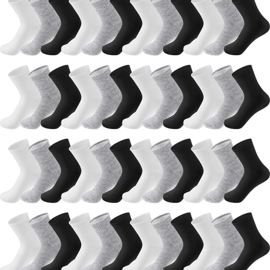 Bulk Moisture-Wicking Ankle Socks 100 Pairs Unisex Men Women Casual Sports Gym Socks Black White Gray One Size Fits Most