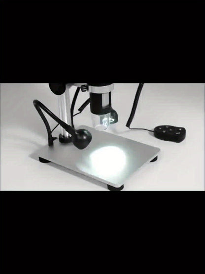 DM9 7-Inch Digital Microscope with Eight Lens LEDs, Two Side Lights and Tilting Screen for Coin and PCB Inspection