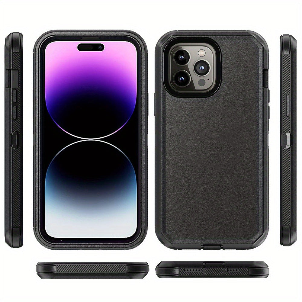 Phone Case Dual-Layer TPU and PC layered Armor with rear ring layout for iPhone 14 with Model-Specific Cutouts and Color Choices