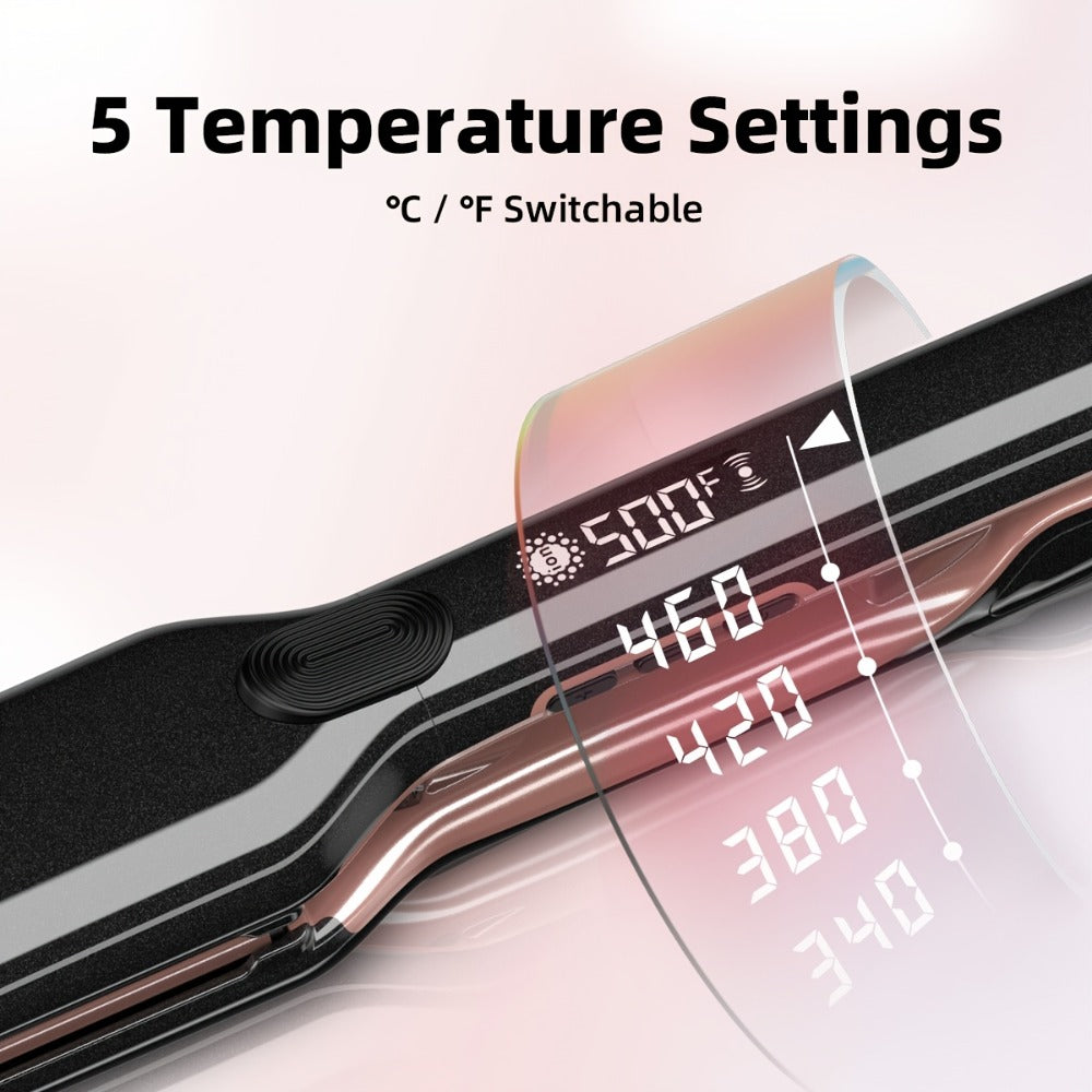Plasma Ionic Hair Straightener with 500°F LCD Controls, 60-Minute Auto-Off and 1inch or Black Options