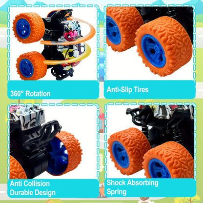 Mini Pull Back Truck Toys Bulk Pack 12pcs, Friction Powered Push & Go Stunt Car Trucks for Boys Girls Kids Teens