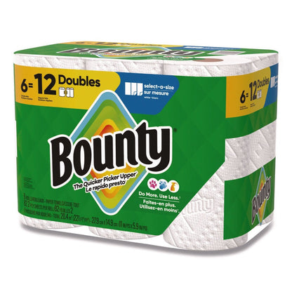 Bounty Select-A-Size Paper Towels 6 Double Rolls, 2-Ply 82 Sheets per Roll White Kitchen Paper Towel
