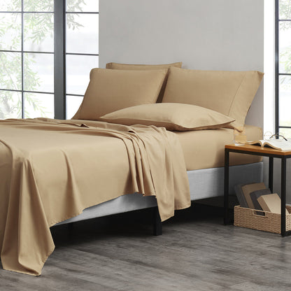 Microfiber and Bamboo Blend Sheet Set with 3- or 6-Piece Packages, 20 Colors and Five Bed Sizes