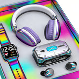 3pcs - Wireless Bluetooth Headphones + Wireless Earbuds + Watch
