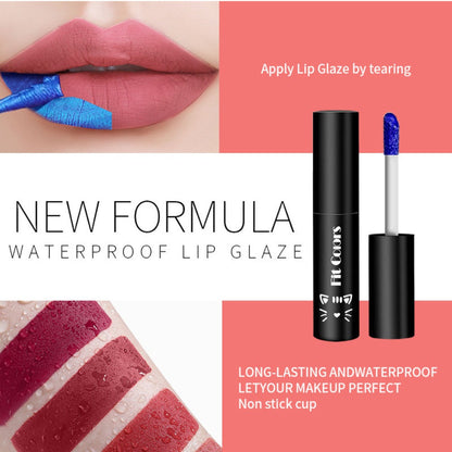 Matte Velvet Lip Stain Set 6 Colors Waterproof Smudge-Proof, Metallic Blue Cobalt Bold Shades Vegan Lip Gloss for All Skin Tones
