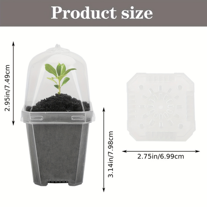 Clear Nursery Pots 3 Inch with Humidity Dome Lids 30pcs | Stackable Seed Starter Pots | Built-In Labels | Succulents Seedlings Cuttings