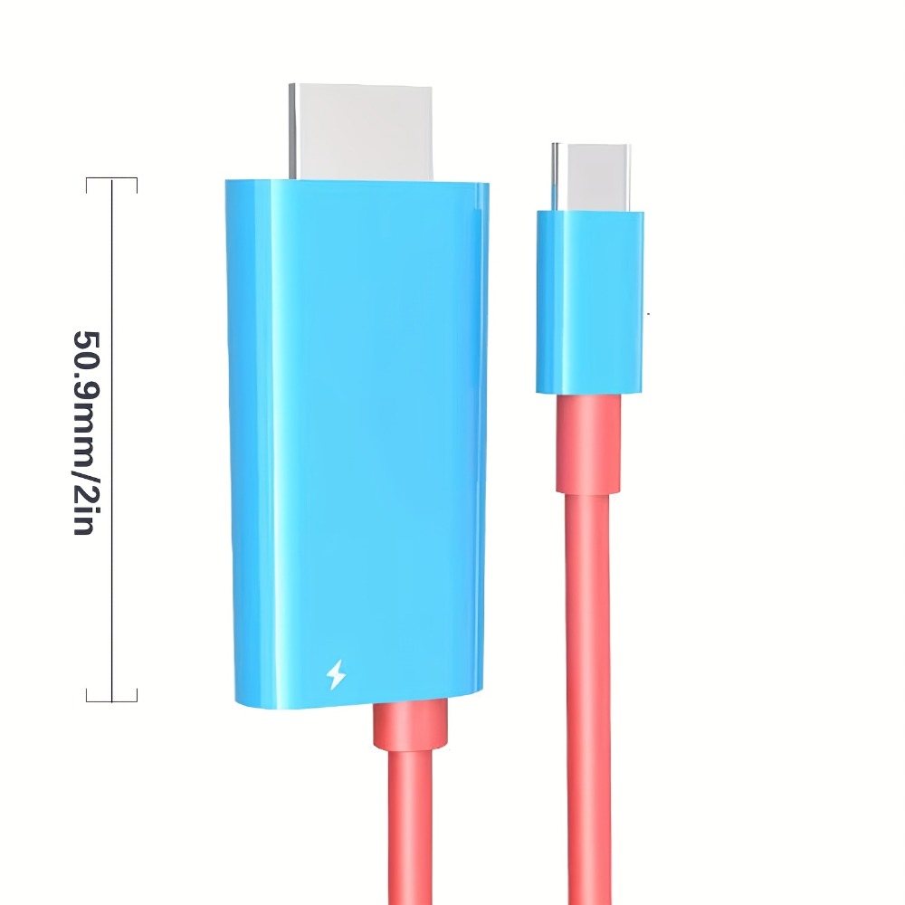 USB C to HDMI Cable 4K 30Hz for Nintendo Switch OLED – PD 100W Charging Portable USB-C HDTV Adapter for Laptop Tablet Phone MacBook