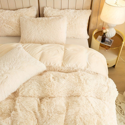 Plush Duvet Cover 100% Polyester Soft Warm Zipper Closure Cozy Bedroom Bedding Twin Full Queen King Solid Tie Dye 14 Colors for Bedroom