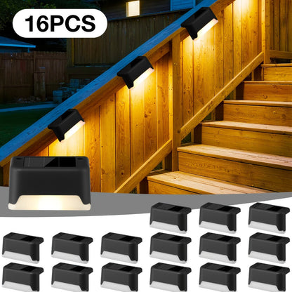 Solar Step Lights IP65 Waterproof – LED Deck Lights for Outdoor Stairs, Fence & Pathway, Auto On/Off Dusk to Dawn