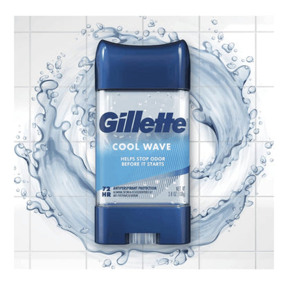 Antiperspirant Deodorant for Men Gillette Clinical Protection, Clear Gel Cool Wave Scent, 3.8 oz