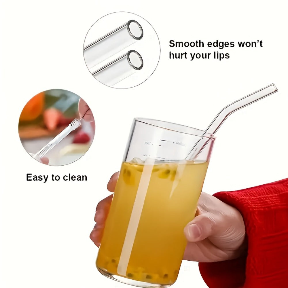 Glass Straws Set 12 Pack with Cleaning Brushes - Reusable Borosilicate Heat Resistant for Entryways, Bedrooms and Living Spaces