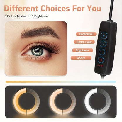 10-Inch Standard or RGB LED Ring Light with 43- or 63-Inch Tripod and Phone Holder Options