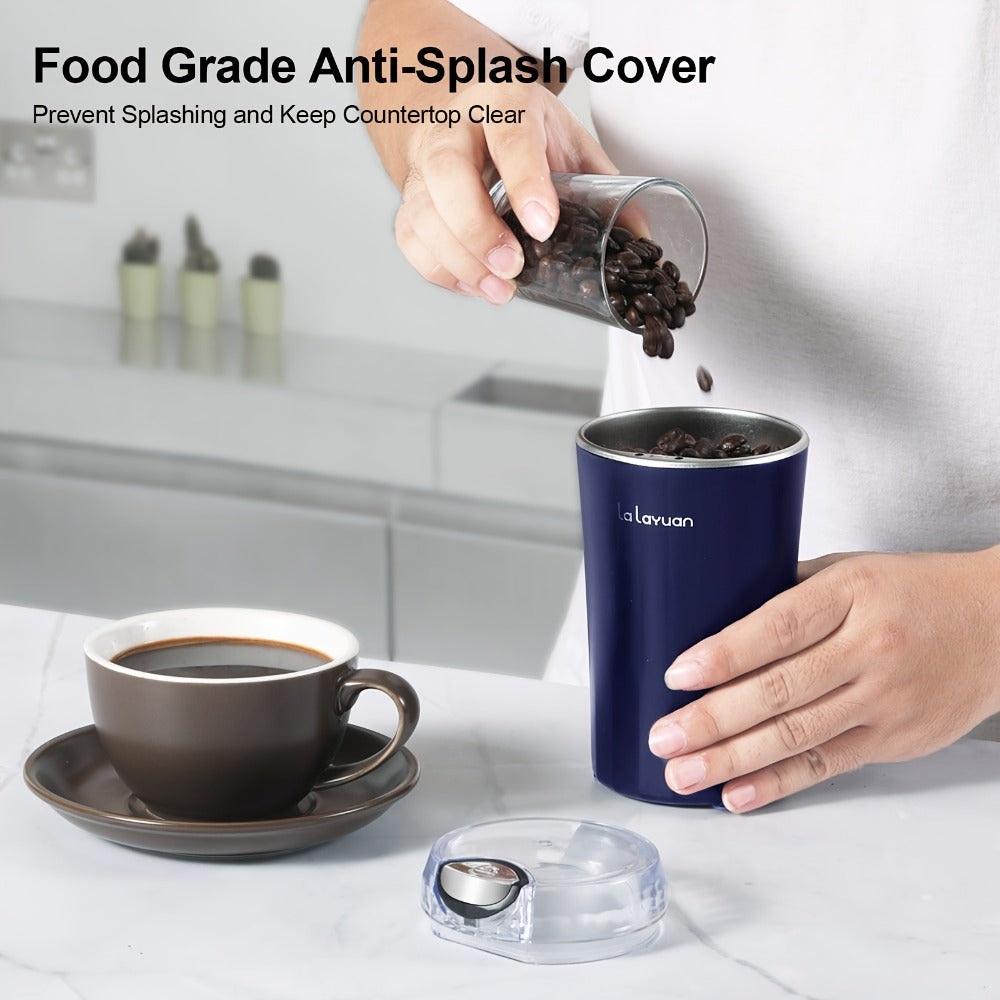 Electric Coffee Grinder 200W | Quiet Spice Grinder | 80g Large Capacity 12 Cups | 304 Stainless Steel Blade | One-Touch Operation | Grinds