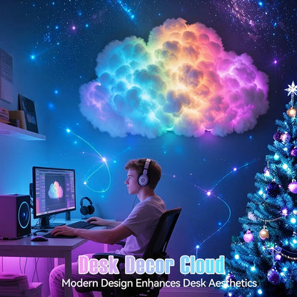 3D Thunder Cloud Lamp RGB Music Sync LED Light USB Powered Sound Sensitive IC Mood Lighting for Entryways, Bedrooms and Living Spaces