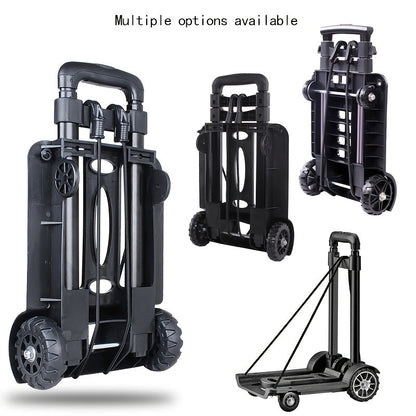 Compact Folding Aluminum Hand Truck with Telescoping Handle and Two- or Four-Wheel Configuration Options
