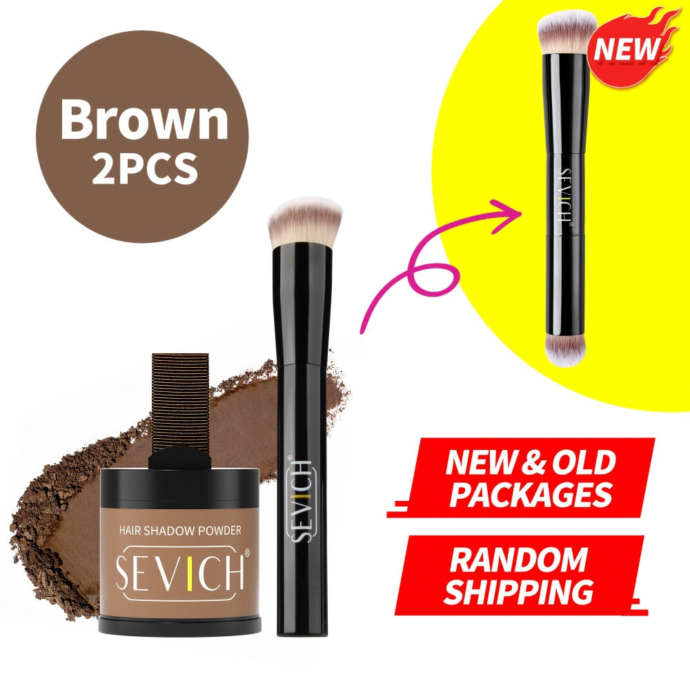 Hair Root & Hairline Concealer Powder Kit with Brush, Instant Coverage for Thinning Hair, Receding Hairline & Bald Spots
